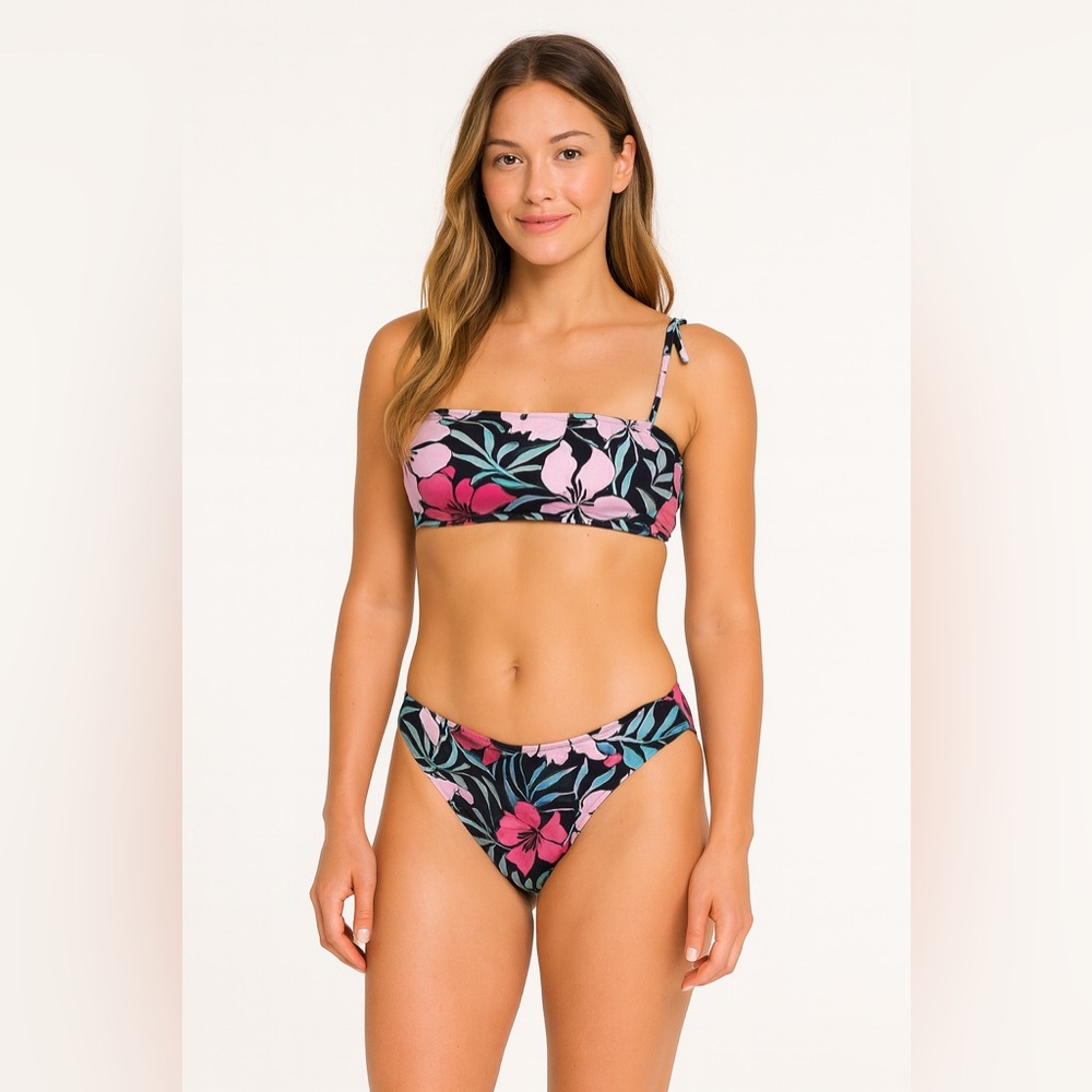 Emme Jordan Floral Bikini‎ Set Padded Top Swimsuit Beach Vacation S